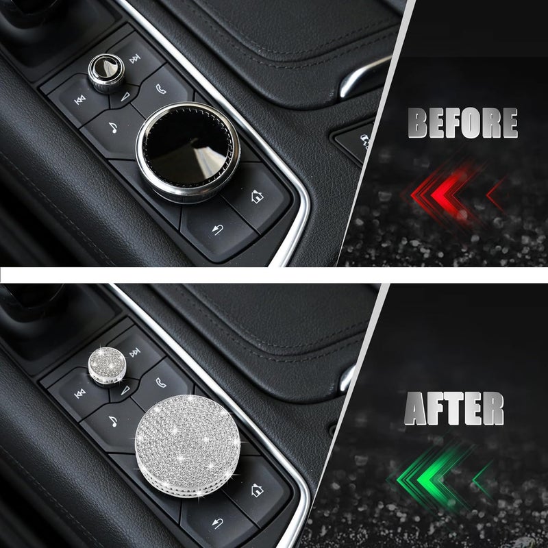 TOMALL Bling Center Console Multimedia Knob Button Cover Compatible with Cadillac CT5 CT6 XT4 XT5 XT6 Crystal Media Button Cover Trim Bling Interior Modification Trims for Car Accessories - Image 3